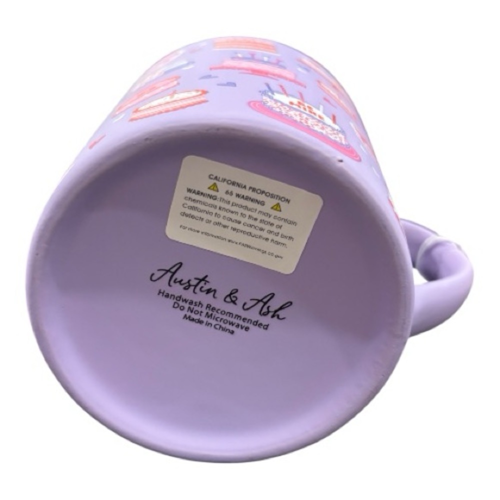 Lavender Valentine Cake Pattern Mug - Picture 5 of 5
